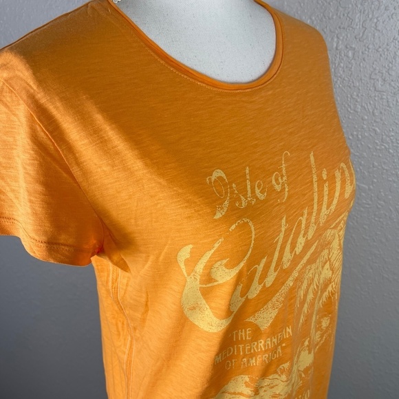 Women's Merona Orange Graphic short sleeve shirt size Large - Picture 6 of 9